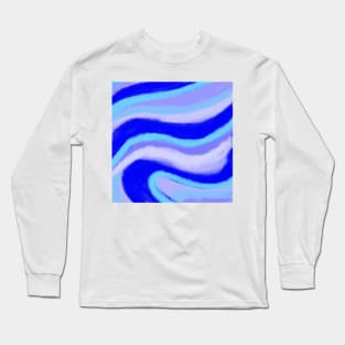 blue purple watercolor abstract painting Long Sleeve T-Shirt